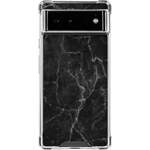 Black Marble Google Pixel 6 Clear Case